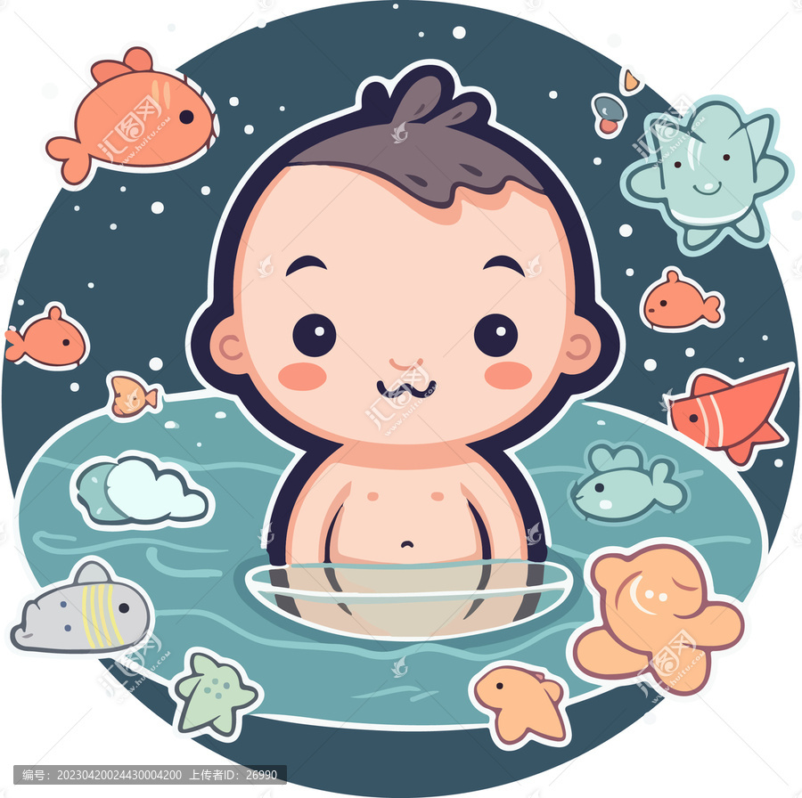 可愛兒童嬰兒戲水游泳小孩A
