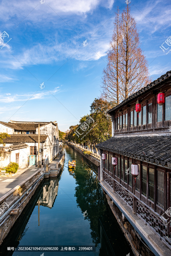 冬天的苏州平江路街景