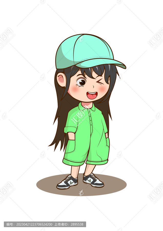 插畫可愛女卡通