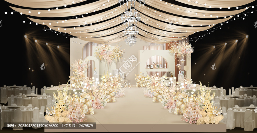 香檳粉婚禮效果圖