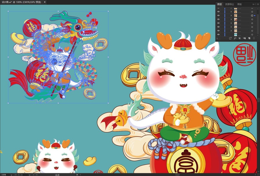 2024龍年國潮插畫全套