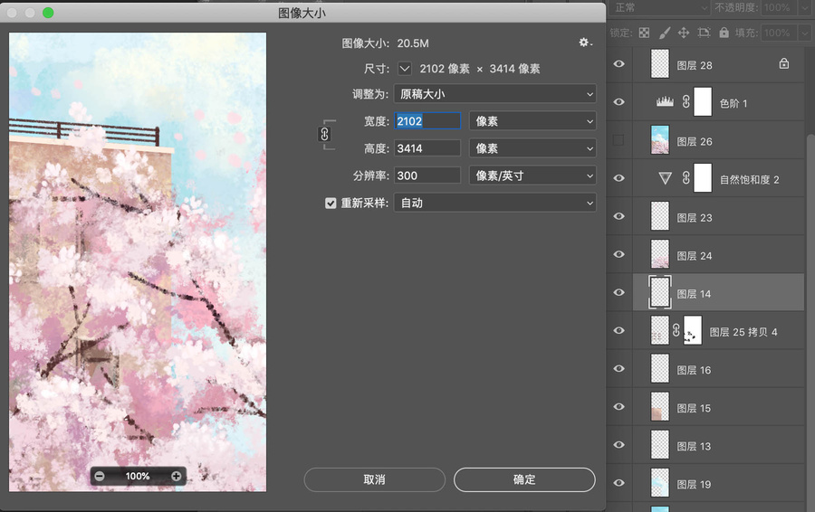 櫻花飛舞插畫