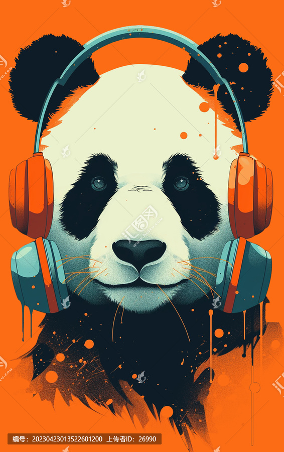熊貓動物插畫