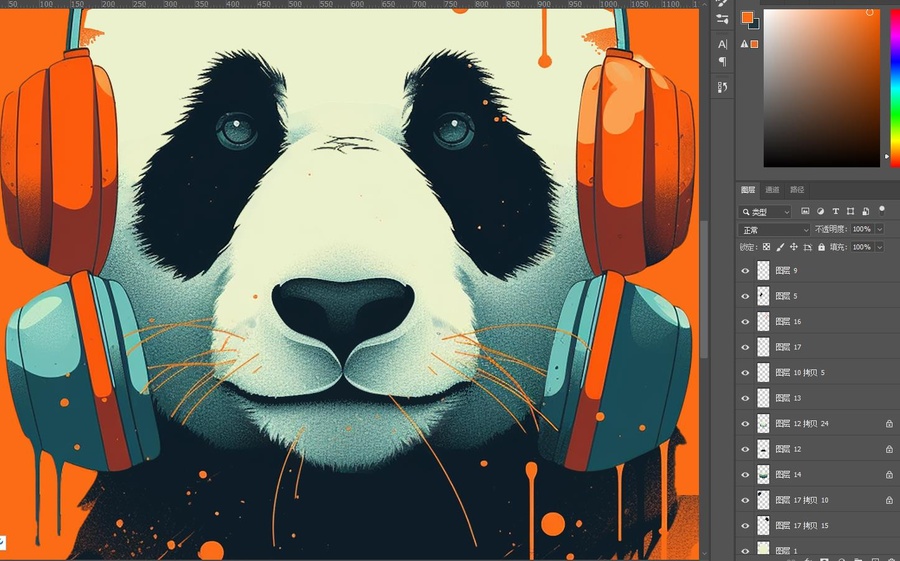 熊貓動物插畫