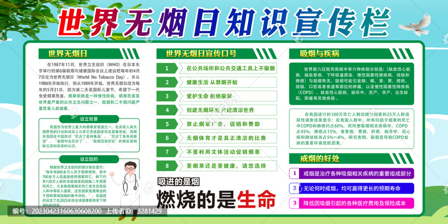 世界無煙日宣傳欄