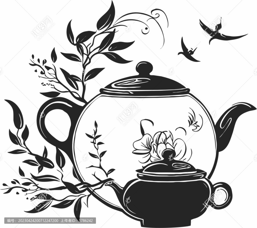 茶壺插畫