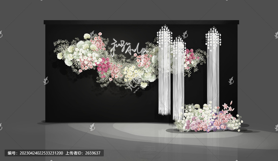 黑色韓式婚禮效果圖