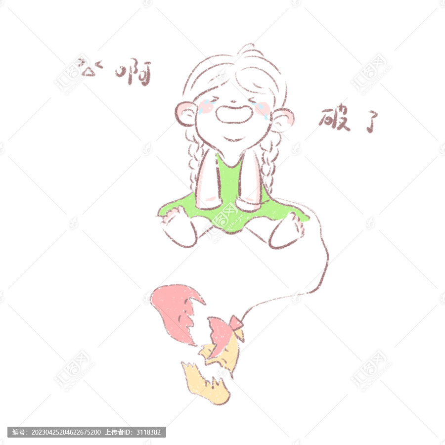 簡(jiǎn)約卡通女生玩耍氣球
