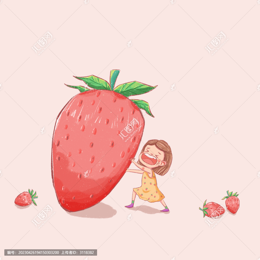 卡通可愛草莓女孩