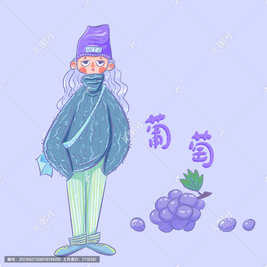 卡通可愛水果女孩