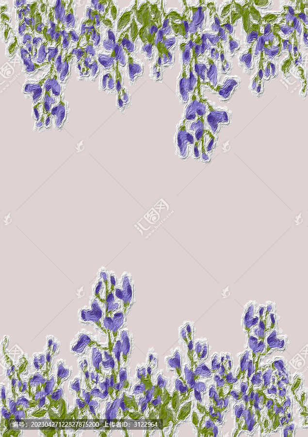 紫色花油畫風(fēng)油畫風(fēng)格圖案