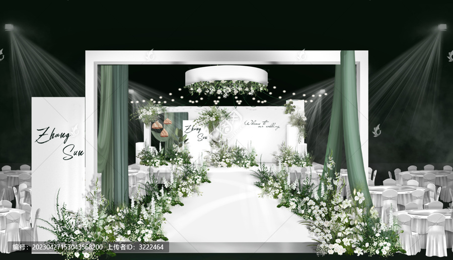 白綠色牛油果綠婚禮