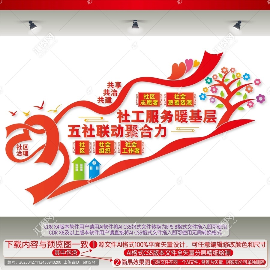 五社聯(lián)動樓梯文化墻
