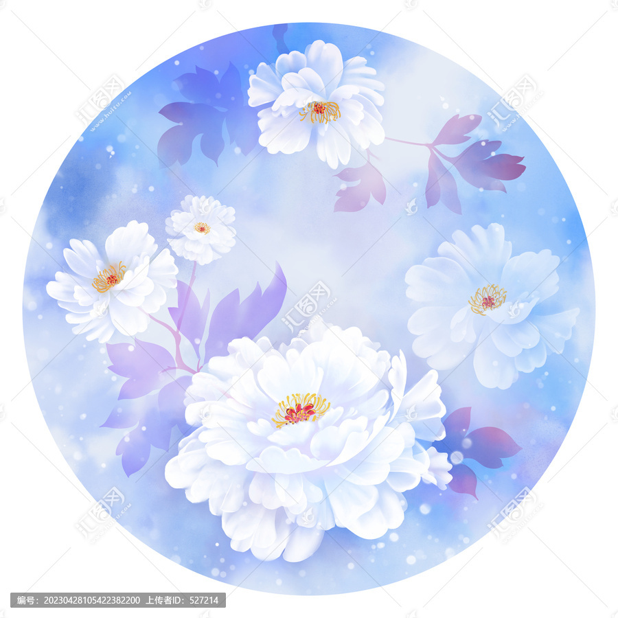 水彩牡丹