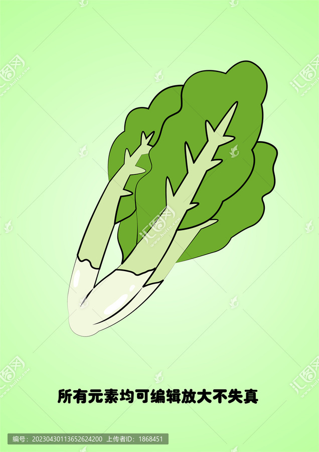 卡通手繪青菜