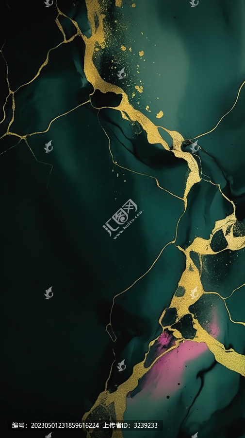 墨綠色金箔抽象紋理背景