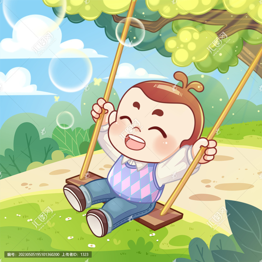 精美卡通二十四節(jié)氣插畫立春