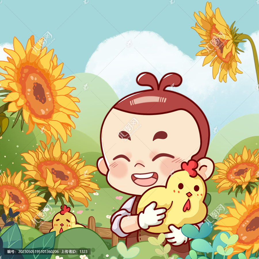 精美卡通二十四節(jié)氣插畫(huà)立夏