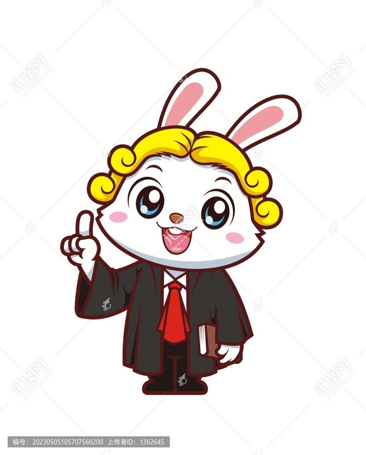 卡通可爱小兔律师