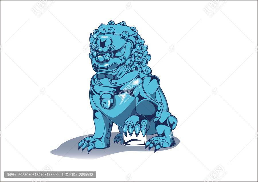 故宮石獅子插畫