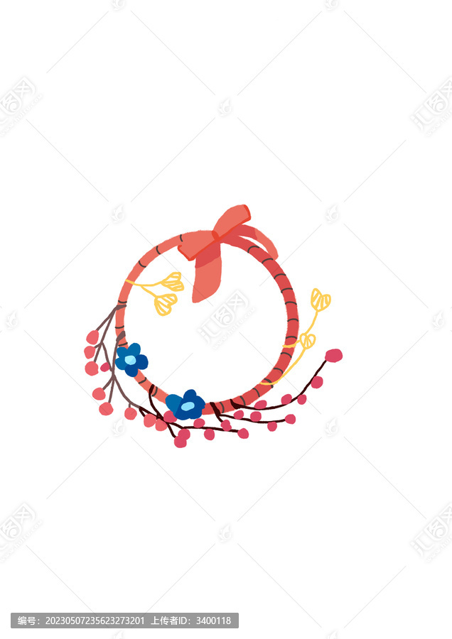紅色喜慶花環(huán)