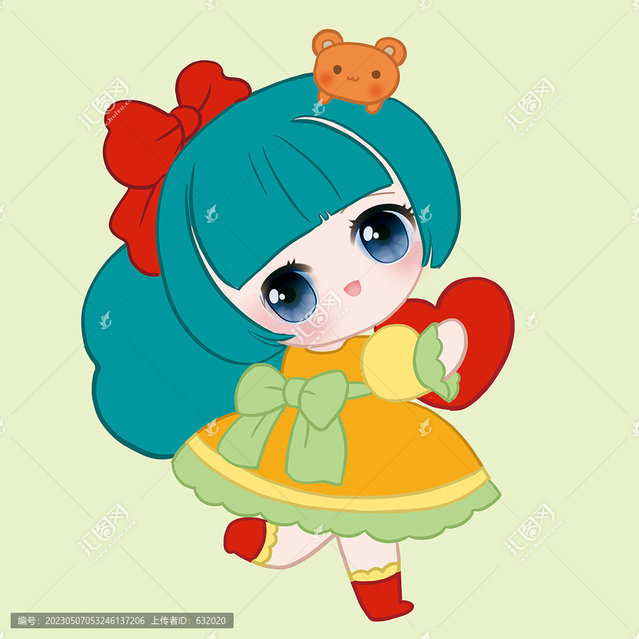抱愛心的小女孩