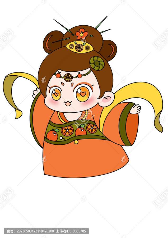人物橙子ip插畫