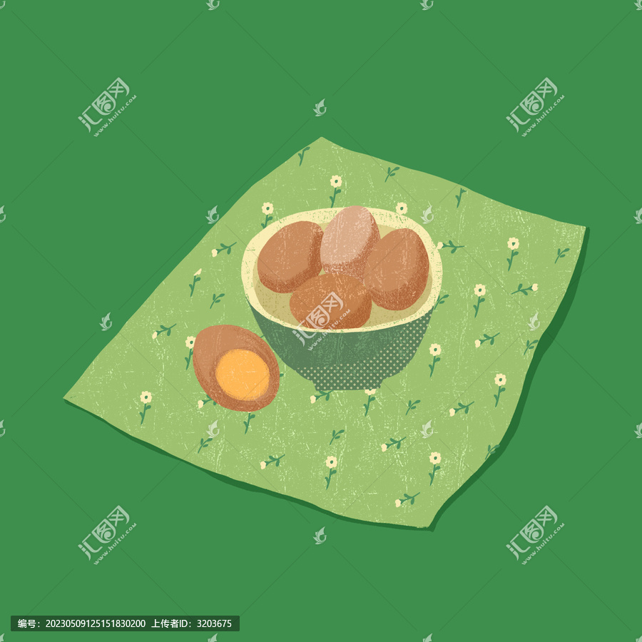 立夏蛋雞蛋鹵蛋手繪風插畫元素