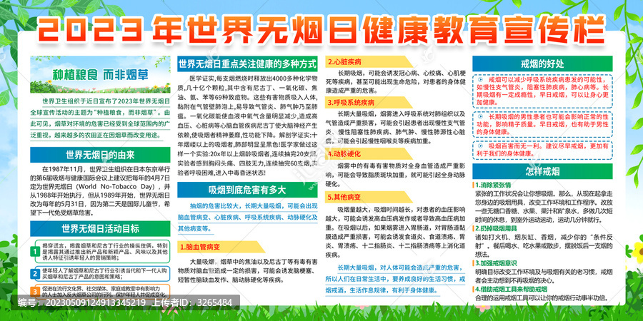 世界無煙日宣傳欄