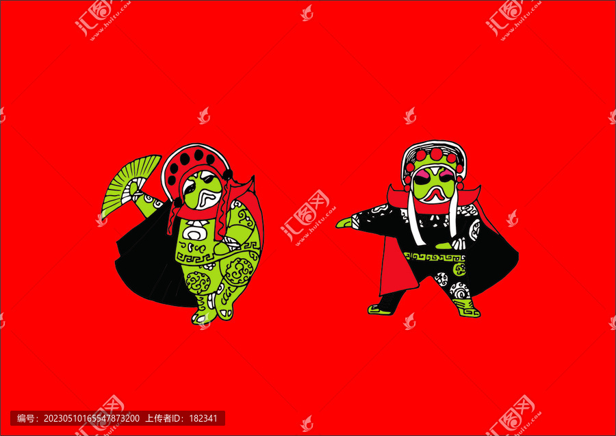 中國(guó)戲變臉卡通形象