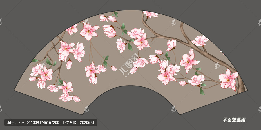 折扇古典花鳥