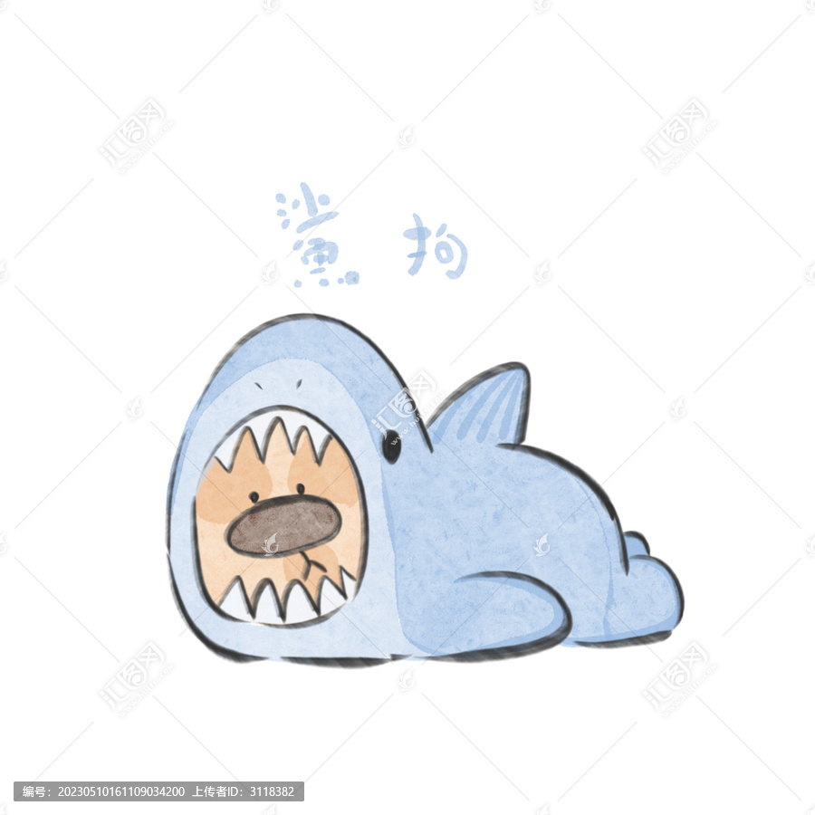 兒童卡通動(dòng)物小狗鯊魚搞怪