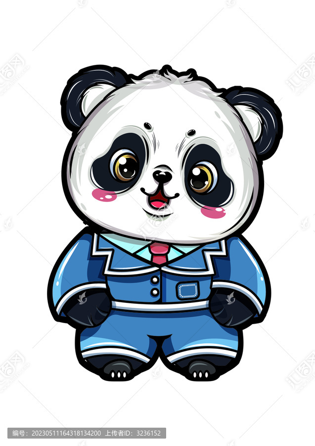 熊猫矢量插画元素