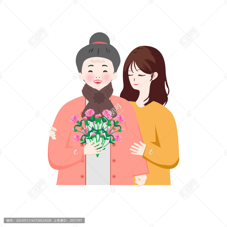 卡通母女