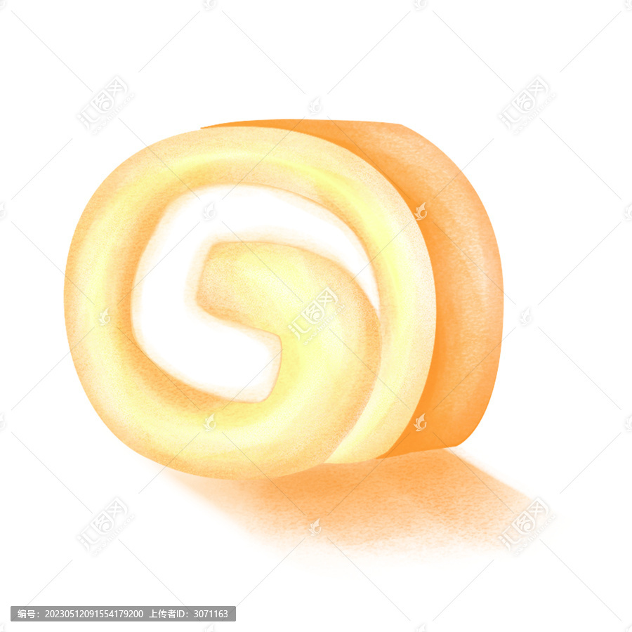牛奶蛋糕卷插畫