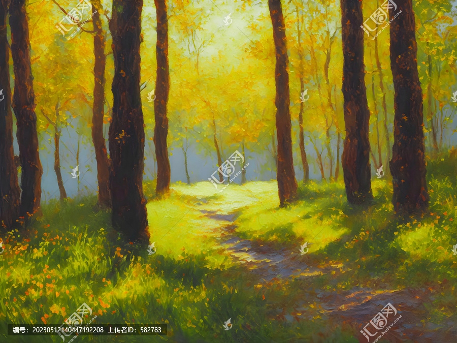 陽(yáng)光森林風(fēng)景裝飾畫(huà)