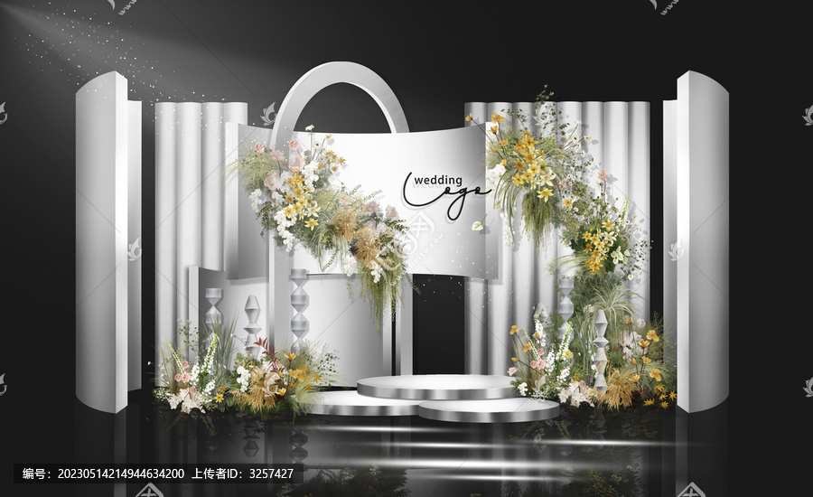 白色簡(jiǎn)約婚禮背景