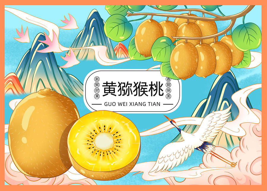 獼猴桃插畫手繪