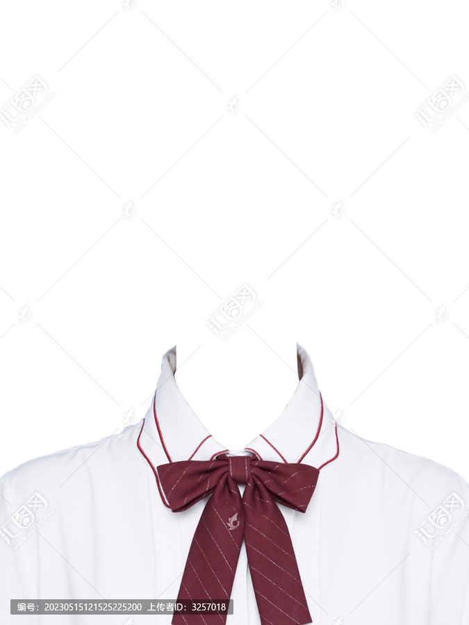 女士白襯衫紅領(lǐng)結(jié)素材