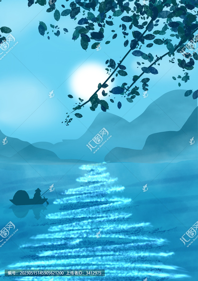 月落垂釣