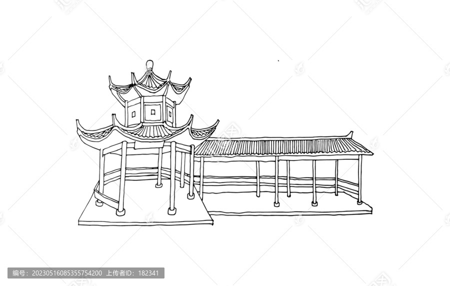 中式八角亭