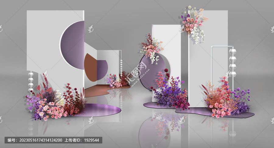 秀場風(fēng)小清新紫色粉色婚禮
