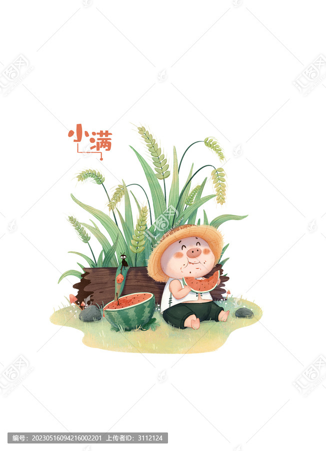 夏日節(jié)氣海報插畫小場景插圖