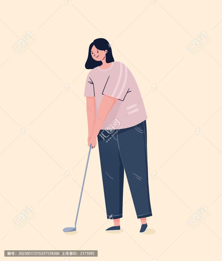 打高爾夫人物運(yùn)動插畫
