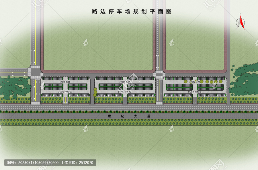 停車場規(guī)劃設(shè)計(jì)方案彩色平面圖