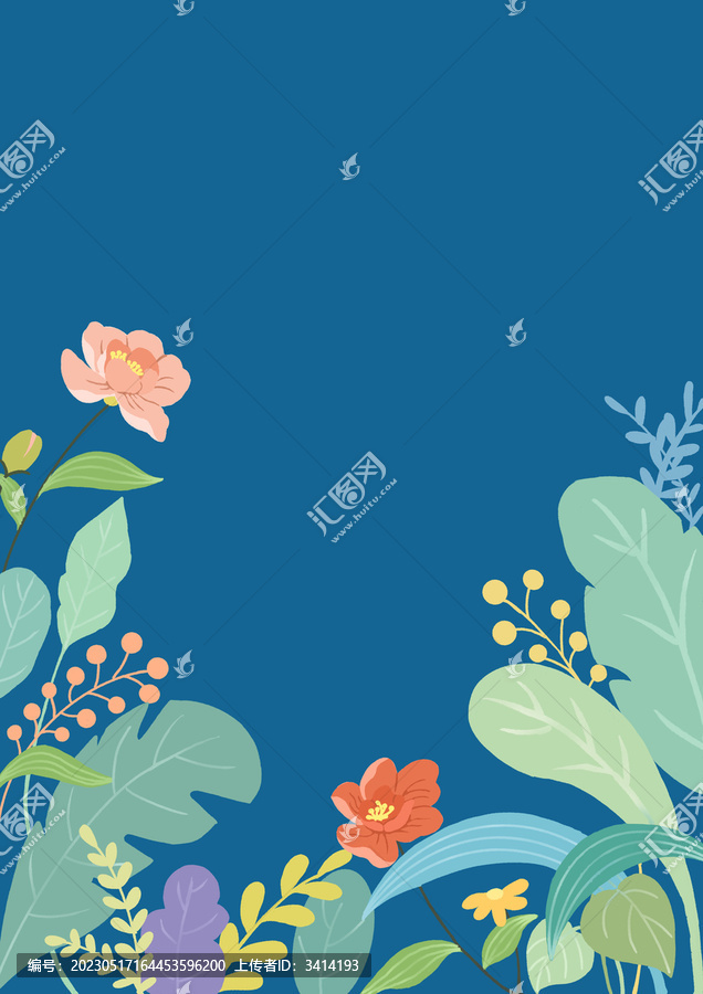 扁平風(fēng)植物插畫