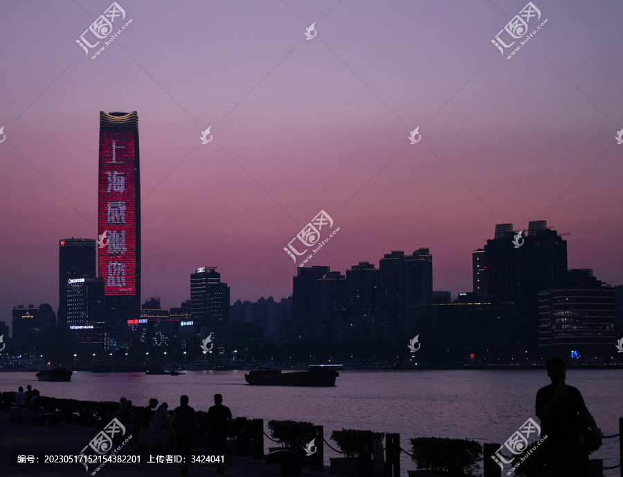 上海滨江日落