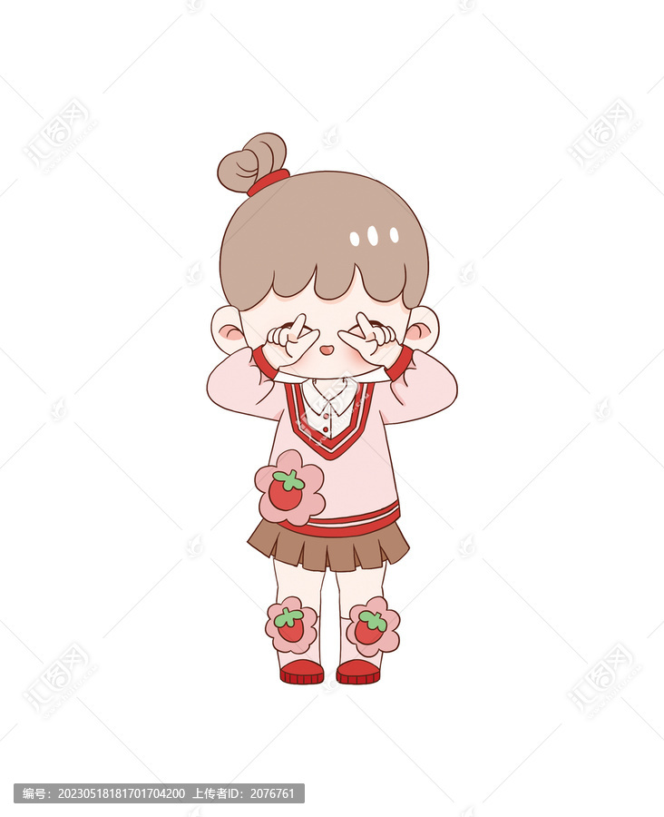 手繪卡通小女孩