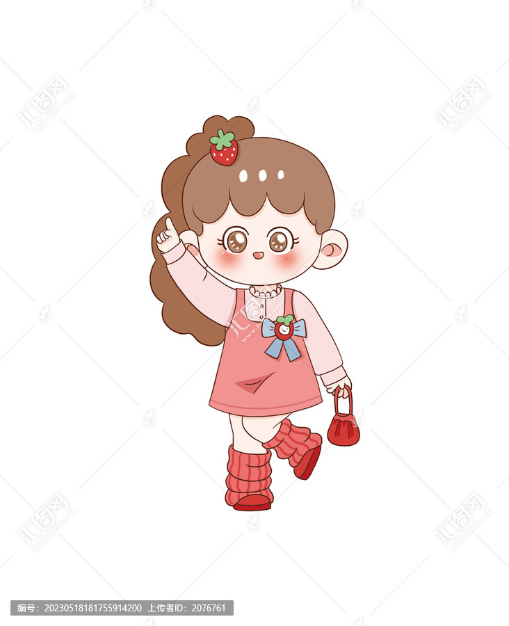 手繪卡通小女孩