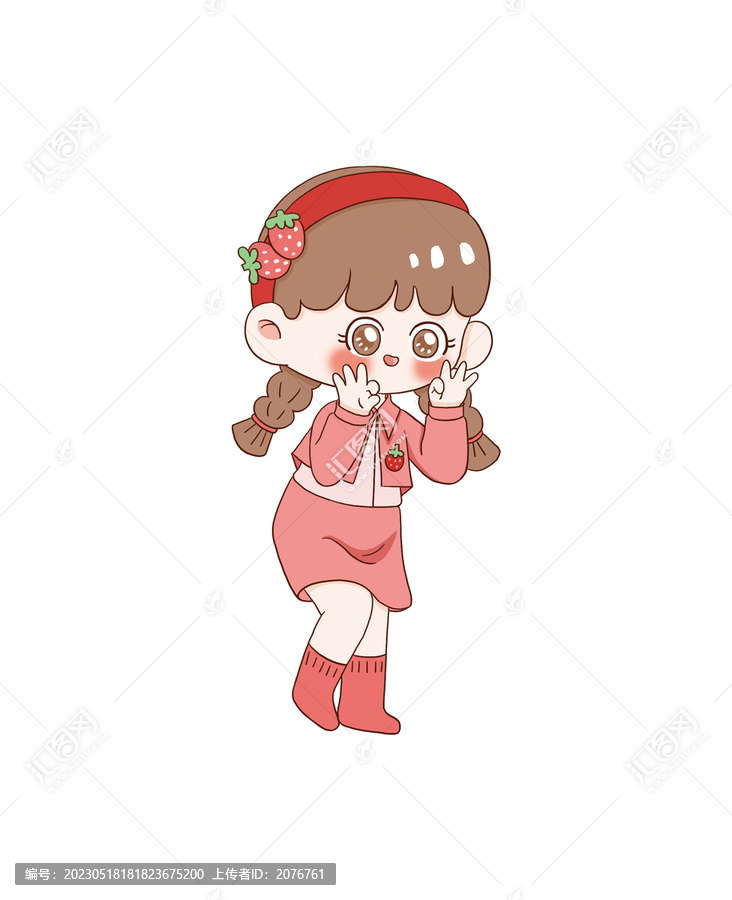 手繪卡通小女孩